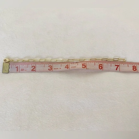 New Gold Paperclip Link Chain Bracelet - Picture 4 of 6